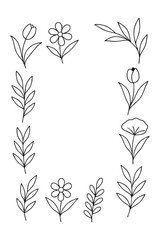 Botanical Line Art Icons — Elegant Minimalist Nature Series, A curated collection of fifteen botanical line art icons featuring diverse floral and leaf motifs — crafted in minimalist style and arrange