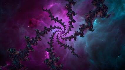 Vivid Abstract Cloud Swirl in Purple, Blue, and Pink Tones
