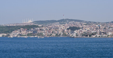 Panorama of Istanbul city and Bosfor . Istanbul is the largest city in Turkey
