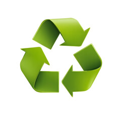 Obraz premium Green Recycling Symbol Icon on Transparent Background for Environmental Sustainability