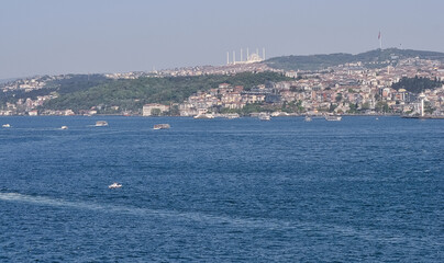 Panorama of Istanbul city and Bosfor . Istanbul is the largest city in Turkey
