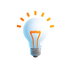 Fototapeta premium Illuminated Light Bulb with Orange Filament and Radiant Glow on Transparent Background