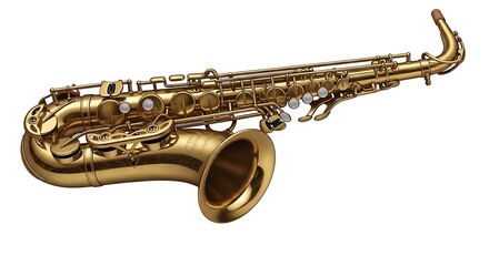 Obraz premium Golden saxophone instrument professional brass saxophone jazz saxophone musical instrument wind instrument