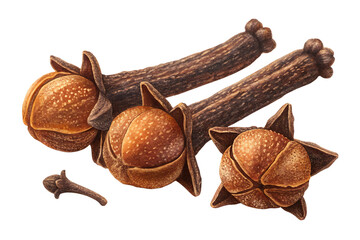 Spice cloves isolated on transparent Generated AI
