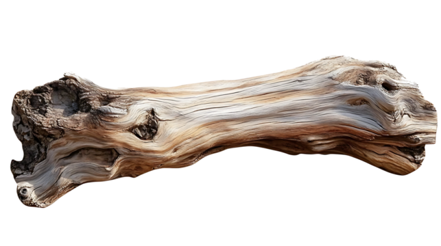 Old wooden lion head sculpture with dry texture isolated in nature