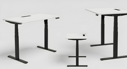 Adjustable height modern desks