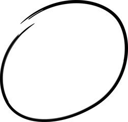 Black Hand-drawn Circle transparent Background