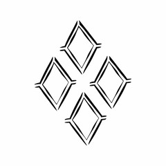 Abstract geometric diamond shape design isolated on white background