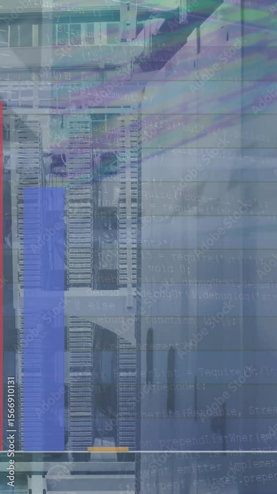 Poster animation of graphs and data processing over servers