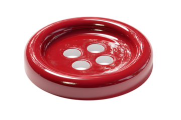 Close up of a single red button.