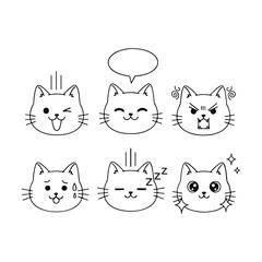Cuteness Cartoon Cat Emotion Pack.
