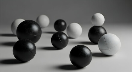 Black and white spheres