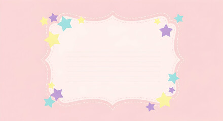Blank frame with pastel stars