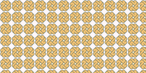 Seamless pattern simple brown clover flower motif