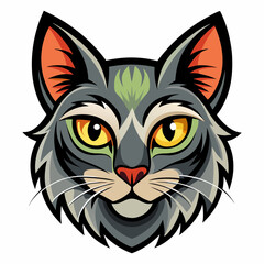 Fototapeta premium vector illustration of a cat heat.