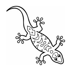 Black Line Art Lizard Illustration on White Background 1