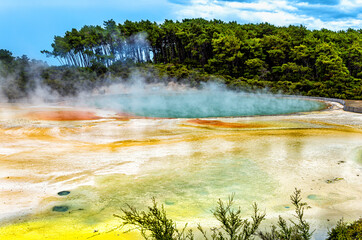 Artists Palette, Waiotapu Thermal Wonderland, Rotorua, North Island, New Zealand, Oceania.