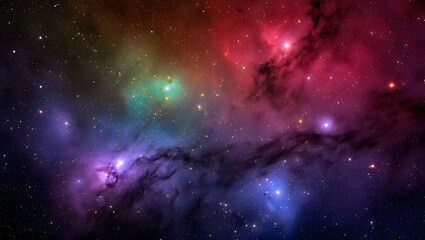 3D Vibrant Nebula in Deep Space