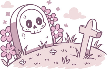 Haunted Grave Illustration for Spooky and Scary Designs. High Quality Haunted Grave for Halloween and Horror Themes. Haunted Grave Artwork for Digital and Print Creative Projects. Professional Haunted