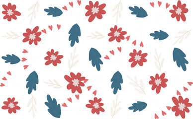 Seamless floral pattern with elegant hand-drawn flowers, ideal for fabric, wallpaper, and packagin