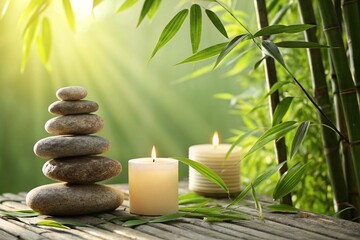 Obraz premium zen stones and bamboo