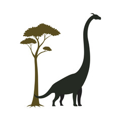 Brachiosaurus Reaching For Tree Leaves