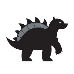 Armored Ankylosaurus Tail Side Silhouette