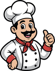 Cartoon Chef Giving Thumbs Up