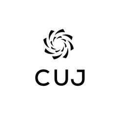 CUJ logo design on white  background.
