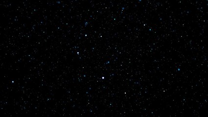 Fototapeta premium Minimalist dark night sky filled with distant stars scattered over a deep black background, evoking silence, mystery, and cosmic vastness. Perfect for space designs. Generative AI.