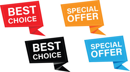Best Choice and Special Offer Tags for Promotion