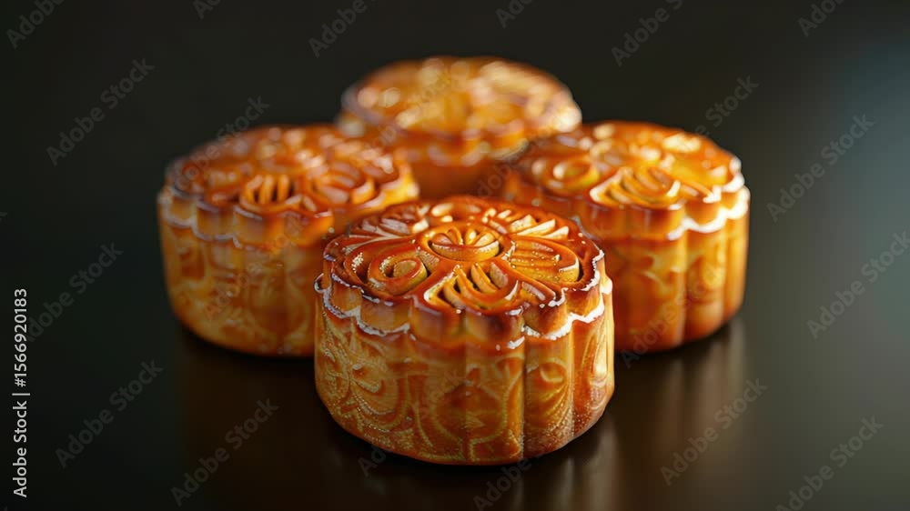 Aufkleber A close-up shot of three colorful cakes placed on a table, ready for serving