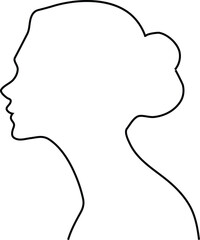 Elegant silhouette of a woman's head in profile for brain and mind concepts