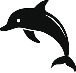 dolphin silhouette  vector illustration on white background