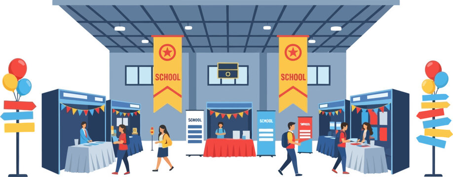 School fair vector illustration for education and career opportunity events