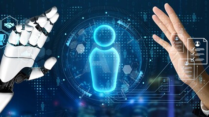 Digital recruitment and online hiring, virtual headhunting, smart recruitment platforms, talent...