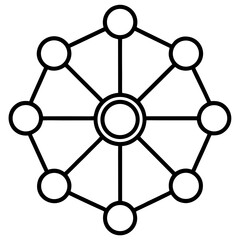 molecule icon, social network connection