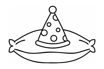 Party Hat On Pillow celebration birthday