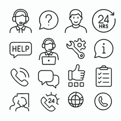 Social media network icon set vector illustration: a communication concept with business people symbols and web elements for internet technology design
