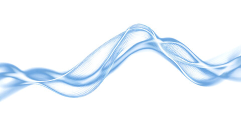 Naklejka premium Abstract neon wave on transparent background. blue glowing wavy line. design element. energy. movement.