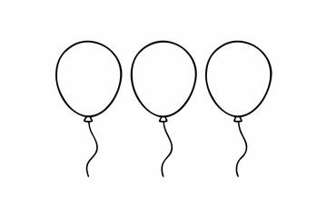 Three balloons with strings party celebration
