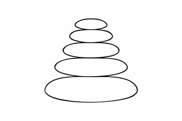 Stacked oval stones rock balancing