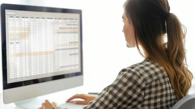 A person using a computer at a desk