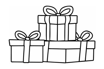 Stacked gift boxes with bows presents wrapped gifts