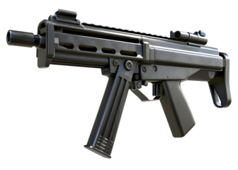 military submachine gun machine gun isolated on white background PNG, AI GENERATED