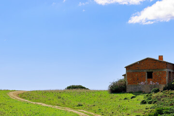 rural landscape with a barn