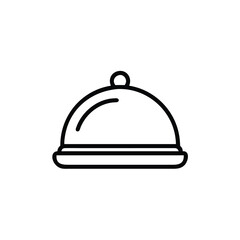 Handdrawn a cloche food cover with a circular handle on serving dish