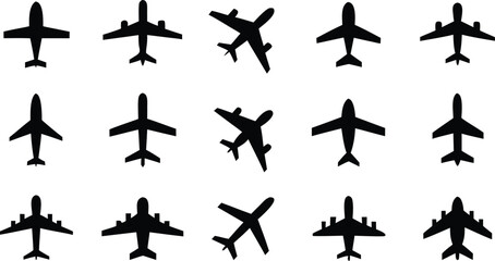 Set of airplane. Airplane icon set vector
