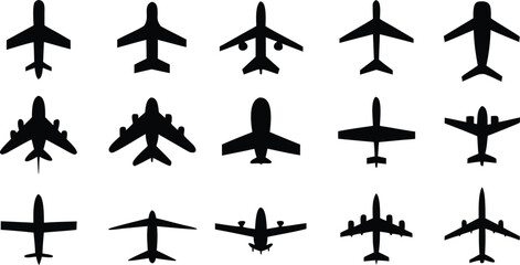 Set of airplane. Airplane icon set vector