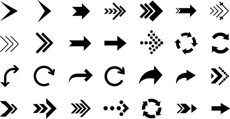 Vector arrows collection set, black arrow design elements for web navigation